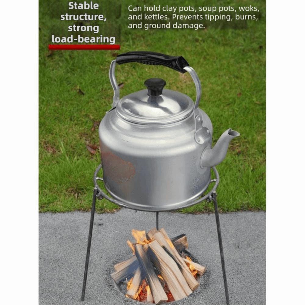 Reinforced Steel Camping Campfire Tripod Foldable Camping Grill Pot Rack Camping Kitchen