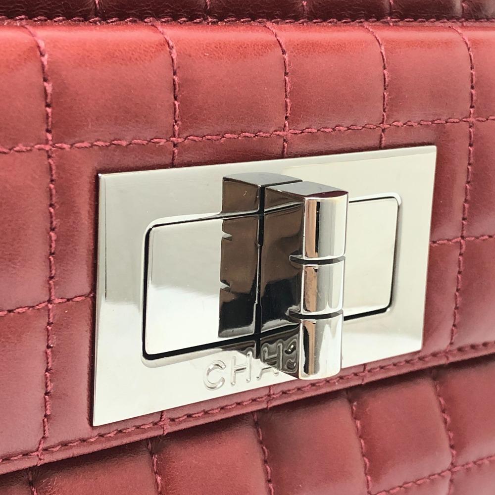 Chanel Шоколадная плитка 2.55 Сумка-тоут на цепочке Сумка-тоут Кожа ягненка Красный