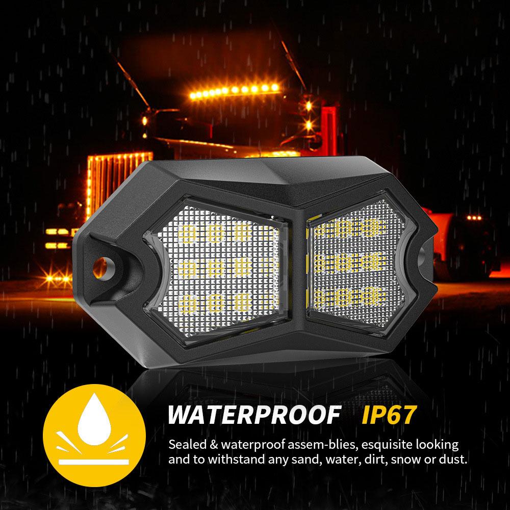 18 LED Car UniversalTruck LED Rock Light Signal Lamp 12V 24V Atmosphere Decorative Lights for Offroad Jeep Truck LED Side Marker