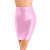 Женская микро-мини-юбка, блестящая масляная плотная юбка-карандаш, прозрачная гладкая упаковка, модная юбка-карандаш для ночного клуба