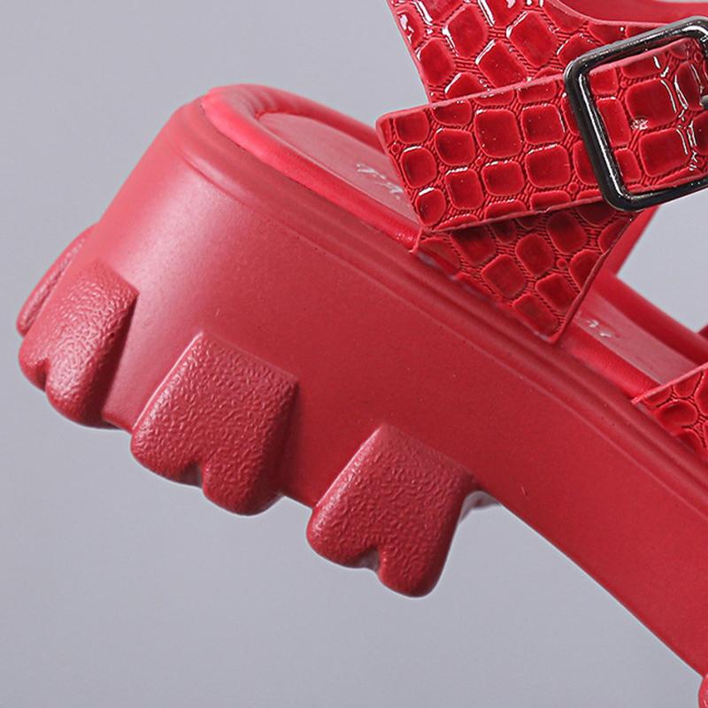 Сандалии на толстой подошве, женские сандалии в римском стиле с открытым носком, женская повседневная пляжная обувь, летние женские сандалии на платформе