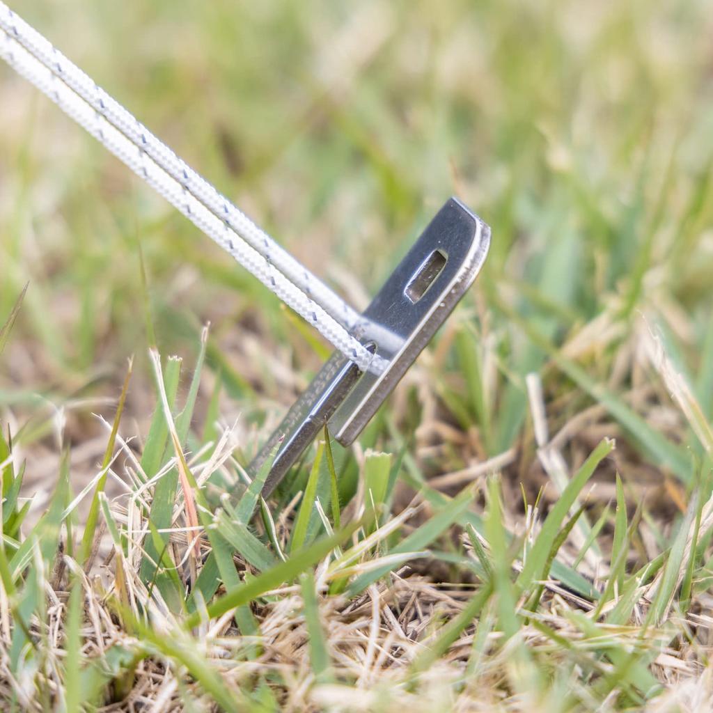 BUNDOK Hard Pegs ST 8PCS BD-203 Lightweight, Thin, Stainless Steel, Set of 8, Silver