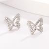 Маленькие серьги-гвоздики в форме бабочек, инкрустированные бриллиантами, японские и корейские модные темпераментные легкие роскошные женские серьги-гвоздики