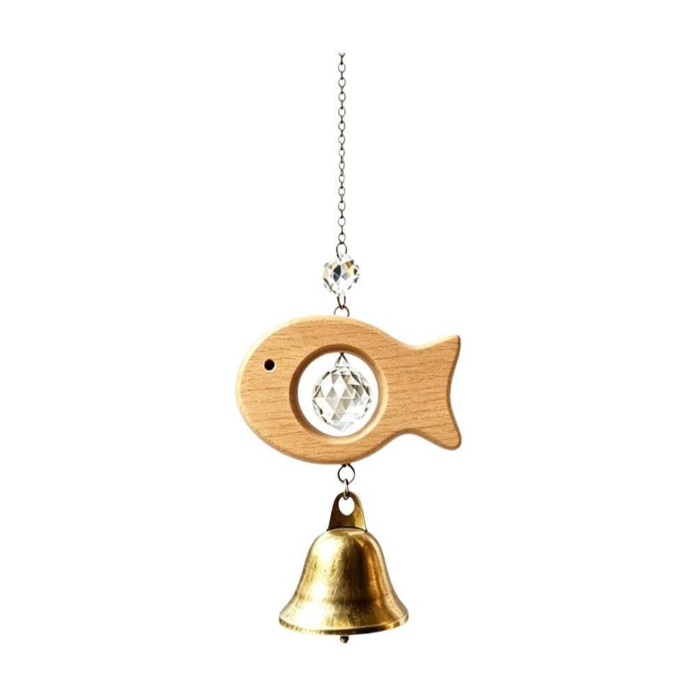 Crystal Prism Bird Wind Chimes Wooden Sun Catcher Vintage Crystal Pendant Home