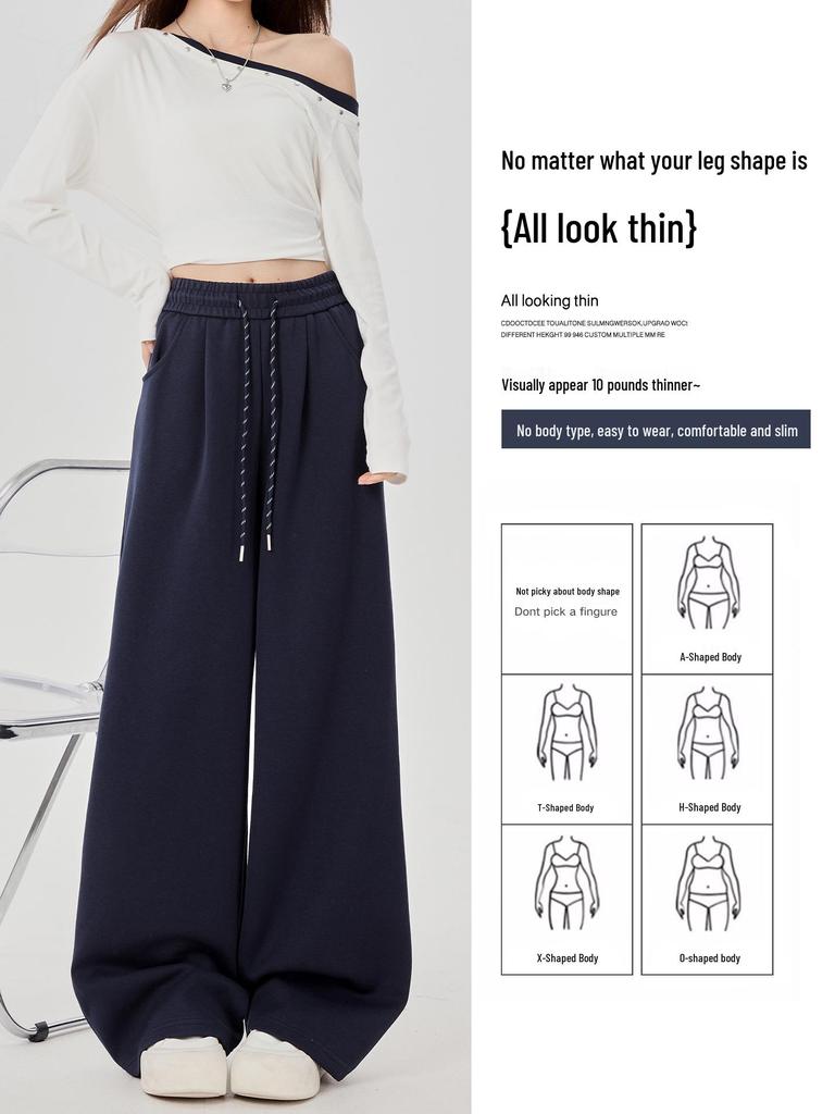 Женские свободные спортивные штаны с drawstring на флисовой подкладке - Коллекция Осень/Зима 2025