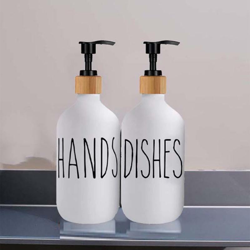 Белый и черный диспенсер для рук и посуды с силиконовым подносом и насосом, бутылки для мыла, многоразовые бутылки для ванны и кухни