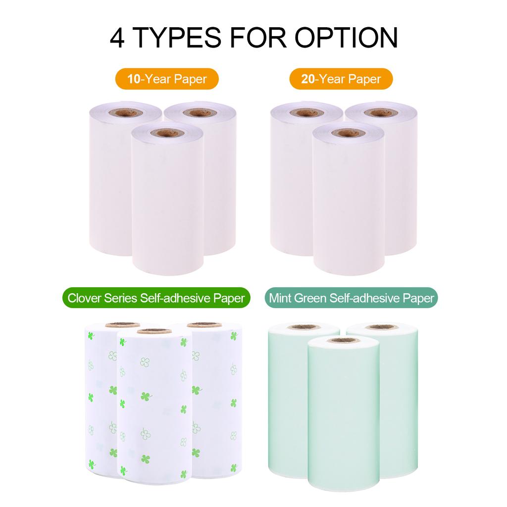 Белая пустая термобумага Poooli, долговечная, 10 лет, рулон бумаги, без BPA, 57*30 мм(2,17*1,18 дюйма) 3