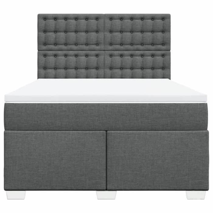 Maison Exclusive - Sommier à lattes de lit avec matelas Gris foncé 160x200cm Tissu