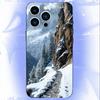 Чехол для телефона с пейзажем дороги на заснеженной горе Для iPhone 17,16,15,14,13,12,Pro,Max,Plus,E,SE4,Air,Mini Черный Мягкий Бокс