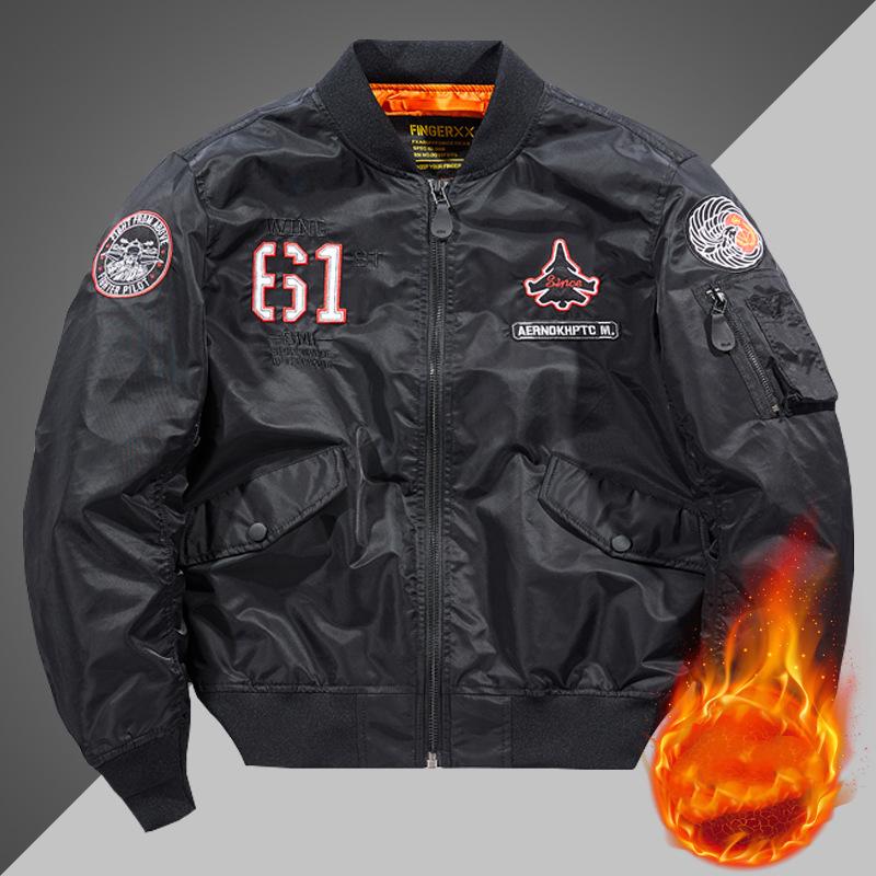 Мужская теплая куртка-пилот, утолщенная зимняя бейсбольная куртка