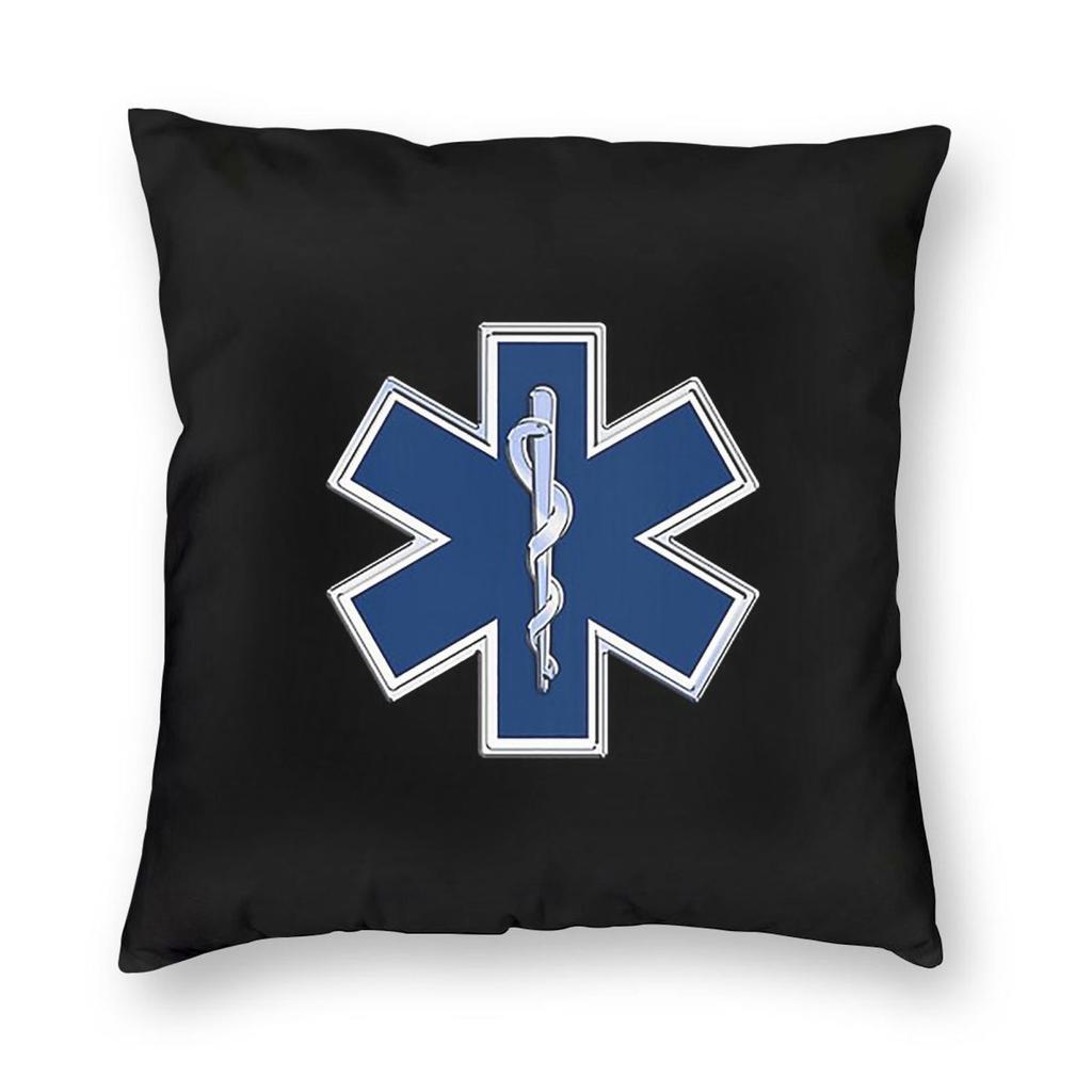 Emt Star Of Life Square Pillowcase Pillow Cover Cushion Throw Pillow for Home Sofa Living Room