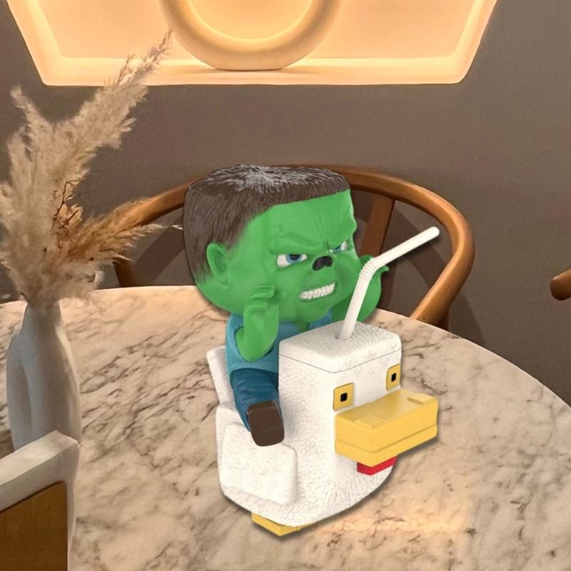 Scary Halloween Popcorns Holder with Cup for Game Enthusiasts Funny Chicken Riders Popcorns Container Collectible Gift