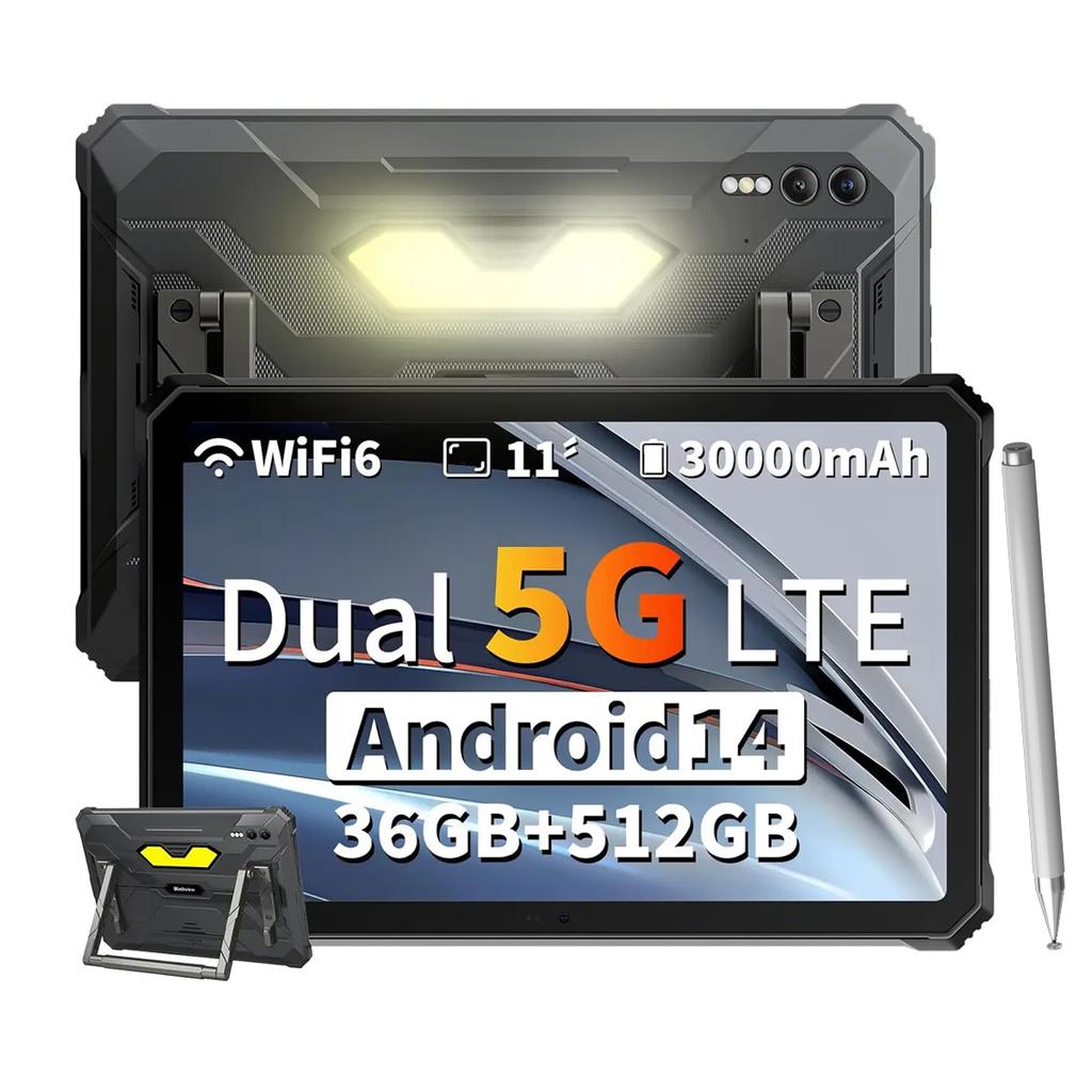 Blackview Active 10 Pro 5G Rugged Tablets Android 14 11 Inch Display 12+24 GB RAM 256/512GB ROM Tablet PC 30000mAh