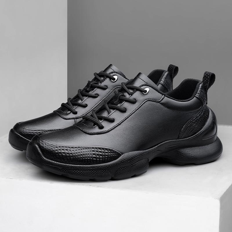 Fashion Genuine Leather Mens Sneakers Outdoor Casual Sports Shoes Lightweight Male Treking Footwear Non-slip Tenis Shoes Travel Trainers