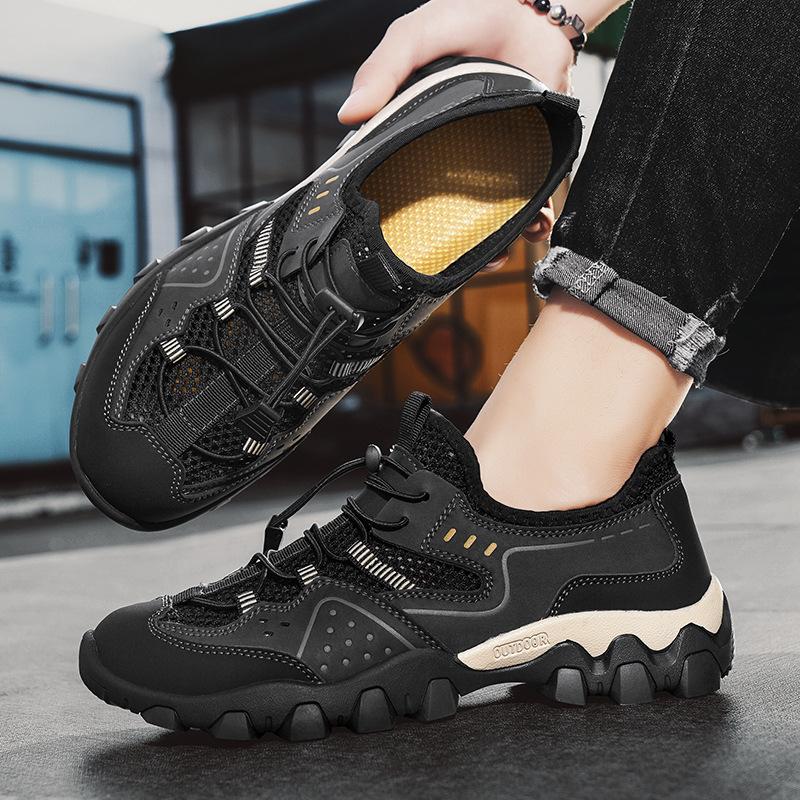 Traceway Shoes Men's Summer Breathable Mesh Hiking Shoes Splicing Wading Shoes Fashion Trend Outdoor Shoes Casual Men's Shoes