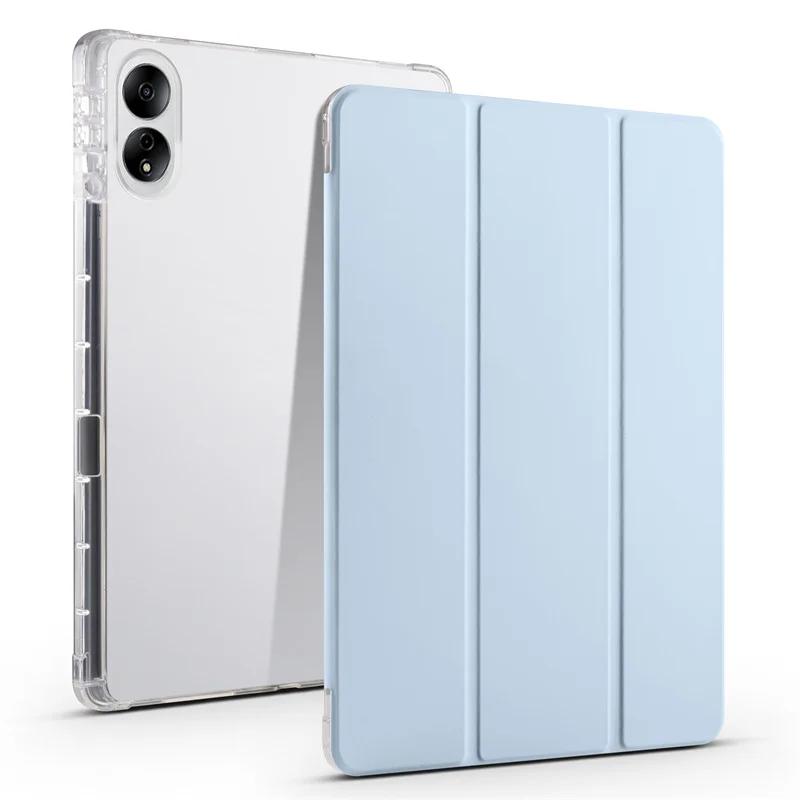 Кожаный чехол для Xiaomi Poco Pad Redmi Pad Pro 2024 12,1-дюймовый чехол-карандаш с откидной подставкой и мягкой задней крышкой из ТПУ с магнитным покрытием