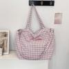 4 Сладкая клетчатая тканевая сумка Новая ленивая ветреная большая вместимость студенческая сумка для класса через плечо кроссбоди сумка-тоут