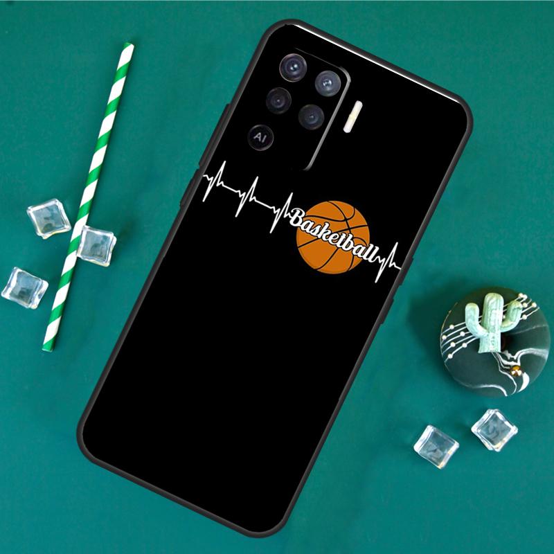 Basketball Heartbeat Phone Case For Oppo A18 A38 A58 A78 A98 A40 A60 A80 A91 A15 A17 A74 A94 A54 A57S A16 A76 A96