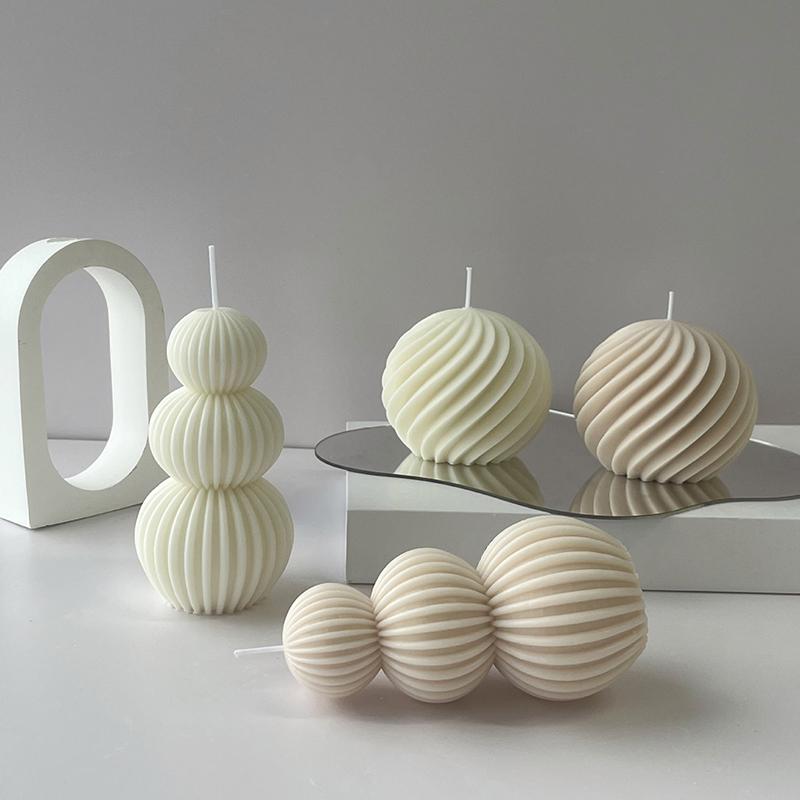 1 шт. Белая изогнутая современная волновая сфера скандинавская соевая восковая свеча экологически чистая геометрическая свеча скандинавская