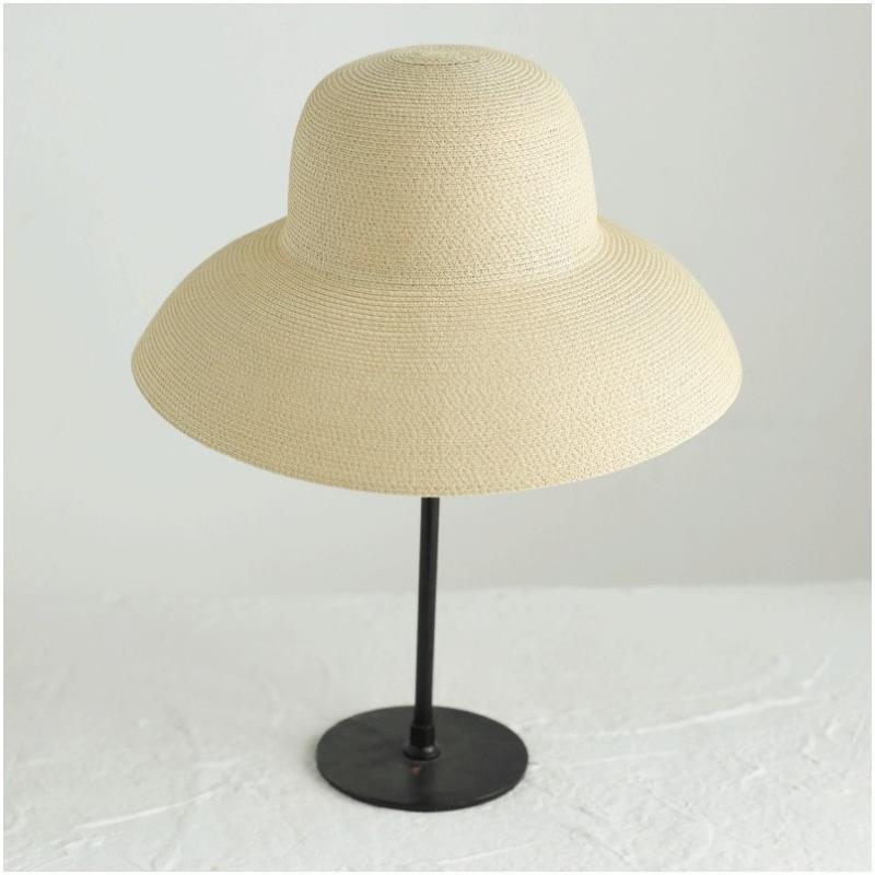 Hat female summer big brim French sunscreen Hepburn style sun hat beach foldable versatile hat female bucket hat