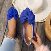 Large-sized Pointed-toe Flat Shoes, Women's Bean-shaped Shoes with Bows, Casual Shoes for Women