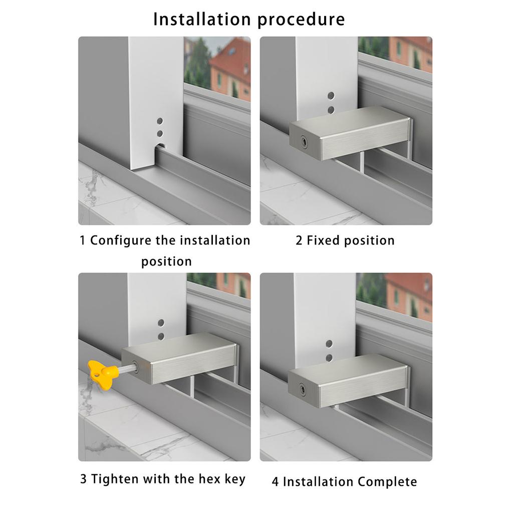 Adjustable Sliding Window Stops Security Window Locks with Keys for Vertical and Horizontal Sliding Windows Enduring