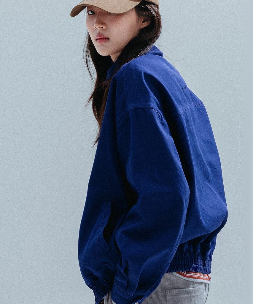 ANNEHEARTS Washed High Neck Jacket_Blue