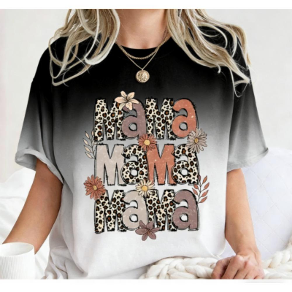 Funny Leopard Mama Colorful Print Kids Short Sleeves T-Shirt Loose Casual Summer Outdoor Street Boy and Girl Tees Tops
