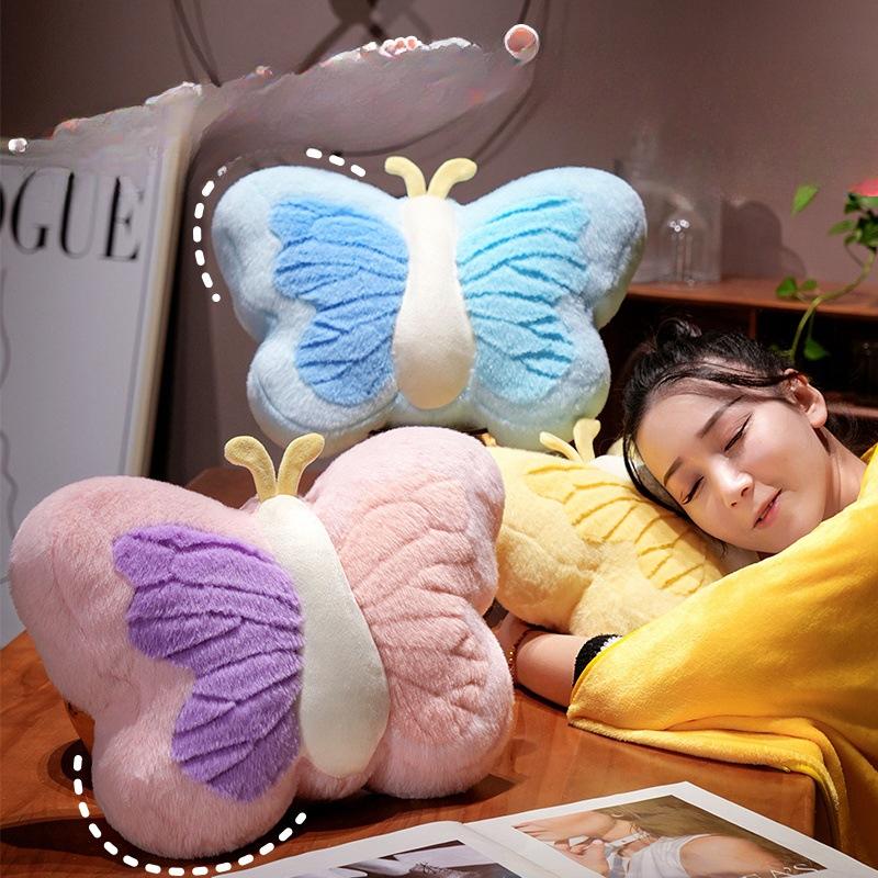 Милая подушка-бабочка для девочки Милая подушка-бабочка Прикроватная подушка Флисовая игрушка Оригинальный домашний подарок для студента