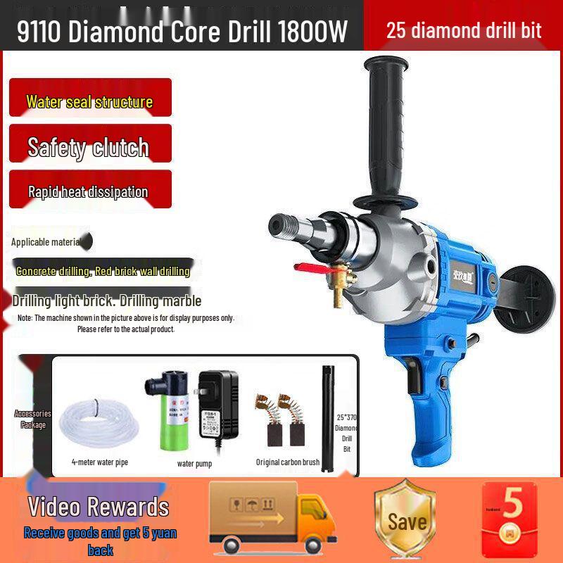 1988 High Power 3500W Water Diamond Core Drill for Air Conditioner Hole Drilling