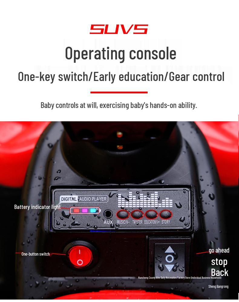 Cross-Border Kids' Electric Beach Car: Four-Wheel Ride-On Toy with Rechargeable Battery