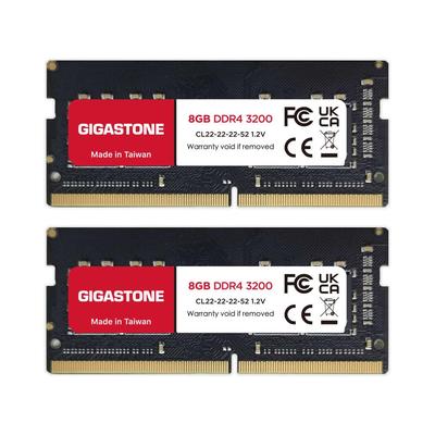 Для Ноутбуков GIGASTONE 8 ГБ x 2 DDR4 3200 МГц или CL22 SODIMM Unbuffered Модуль Памяти для Ноутбука Обновление [Память DDR4] (Комплект 16 ГБ) (2933МГц 2666МГц) PC4-25600