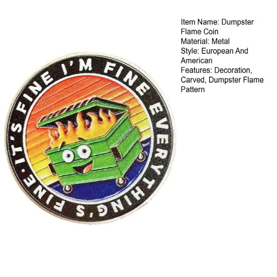 1/2/5 шт. монета в виде пламени мусорного контейнера, резная памятная медаль, медальон из металла, круглая коллекционная монета, украшение для домашнего офиса и стола