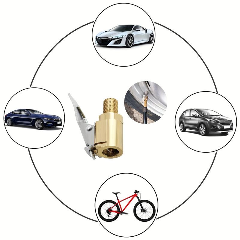Brass Locking Nozzle Tire Air Chuck Clip Adapter - Automotive Grade for Efficient Inflation