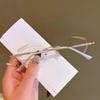 Безрамочные Очки для Чтения с Алмазной Граней Женские Прозрачная Линза Увеличительное Стекло Очки при Пресбиопии Диоптрия До +4 0