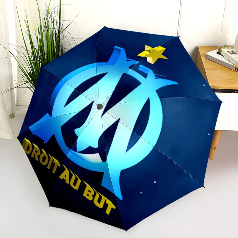Blue Star Football Emblem Folding umbrella Suitable for all seasons travel Sun umbrella printing outdoor