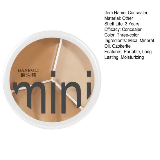 3 Colors Concealer Palette Natural Spot Dark Circle Acne Full Coverage Long Lasting Moisturizing Matte Finish Foundation Cream