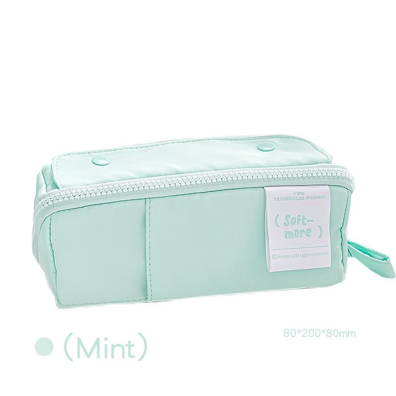 Пенал с призмой, сумка для ручек кремового цвета, большая вместимость, мягкий карманный чехол для хранения канцелярских принадлежностей