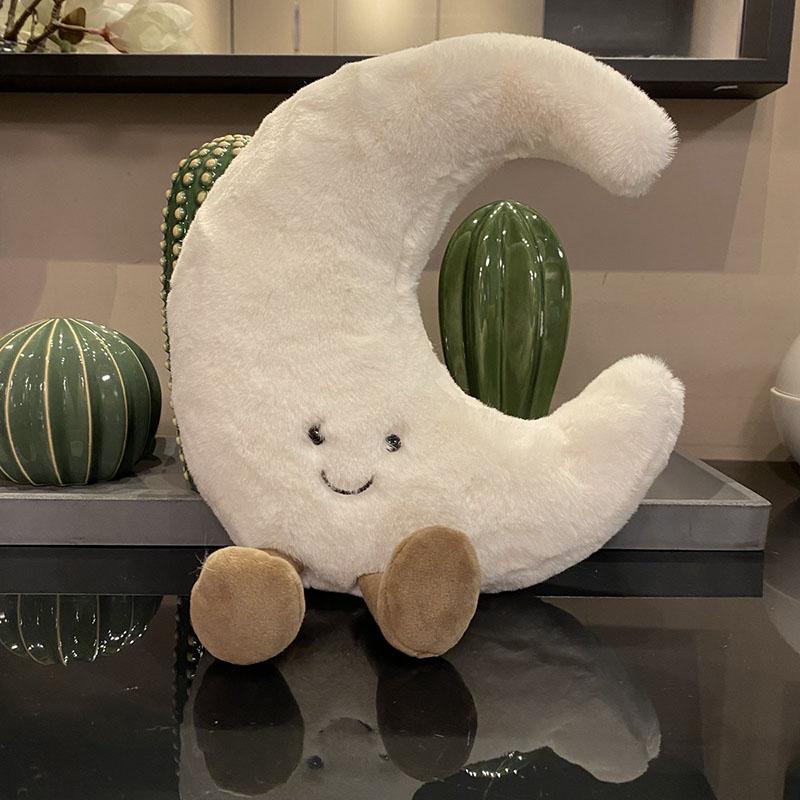 30 см Белая Луна Желтое Солнце Мягкая Милая Мультяшная Погода Плюшевая Игрушка для Детей Спальня Декор Диван Подушка