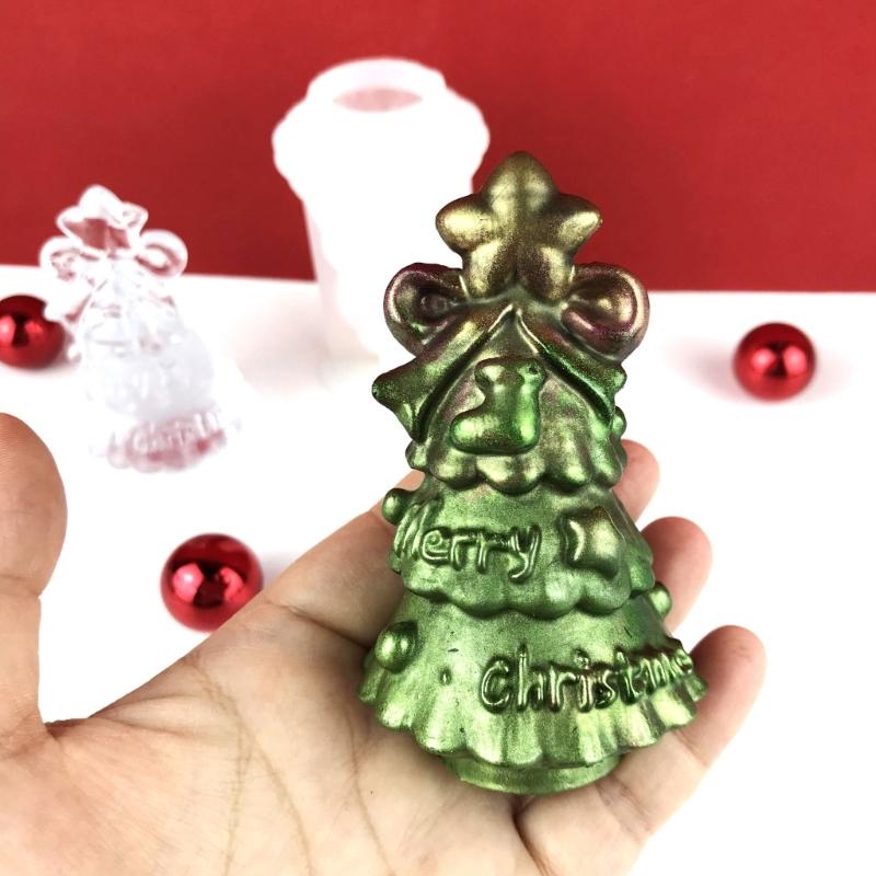 3D Форма для силиконовой смолы в виде Рождественской елки DIY Форма для ароматерапевтической свечи Декоративные поделки Форма для подвесок для украшения стола дома