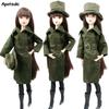 Армейский зеленый зимний модный топ с длинными рукавами, пальто, кукольная одежда для куклы Барби, одежда, шляпа, комплект обуви, одежда для детей, игрушка «сделай сам»