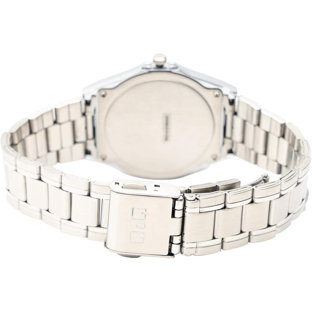 Citizen Q&Q Analog Solar Watch 5 ATM Water Resistant Date Display Metal Band White Dial H060-204 Men's Silver