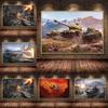 World of Tanks Game Poster, Canvas, Painting, Wall Painting, Player for Boys, Bedroom Decor, Support for Private Customization,