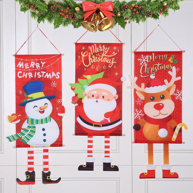 Christmas Hanging Flags for Home Hanging Flags Xmas Ornaments Navidad Natal New Year Gift Merry Christmas Decoration