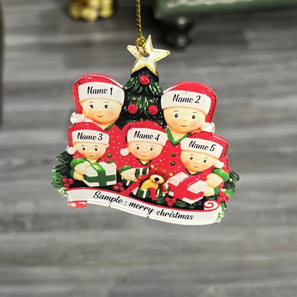 Cute Snowman Flat Pendant 2D Christmas Tree Hanging Ornament Christmas Family Ornament Family Gift