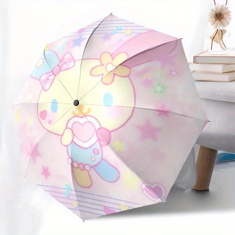 U-Sa-Ha-Na Automatic Open/Close Umbrella-Cute Umbrella with Cute Design, Portable 3-Fold Compact Umbrella for Men & Women, Halloween Christm