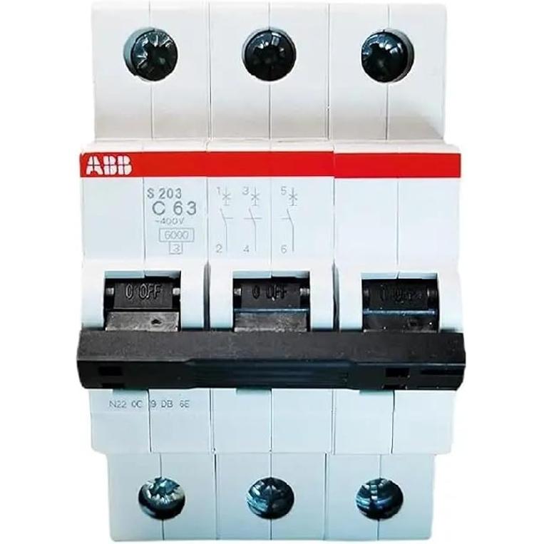 ABB S200 S203 Range 3P Miniature Circuit Breaker S200 S203 C Type MCB 1 2 3 4 6 10 16 20 25 32 40 50 63A(16A)