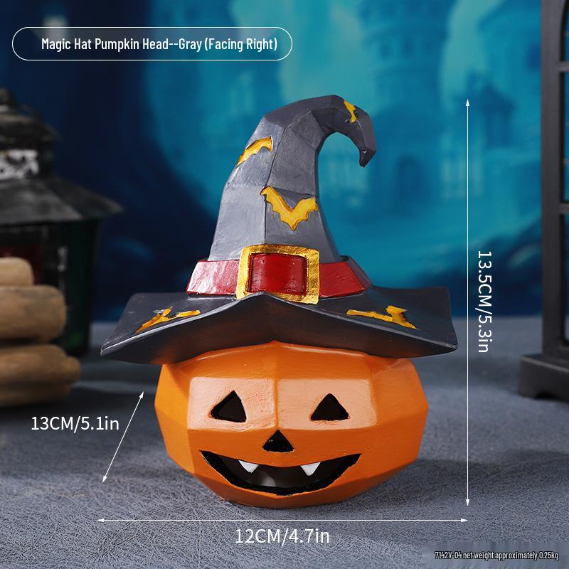 Cross-Border Halloween Skull Resin Ornament - Ghost Festival Decoration for Desktop and Entrance