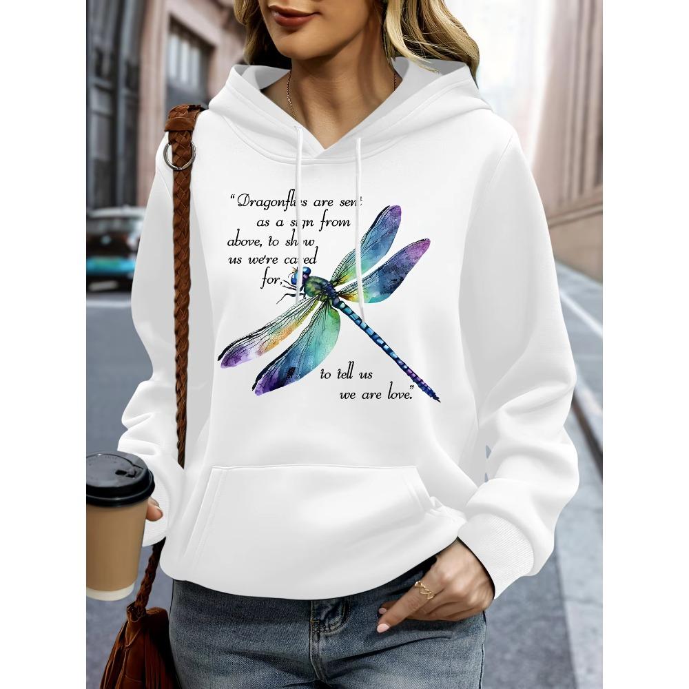 Unisex 2026 Dragonfly We Are Love Quote Printing Hoodies Womens Pocket Casual Pullovers Fleece Multicolor Hoody Autumn Loose Sportswear