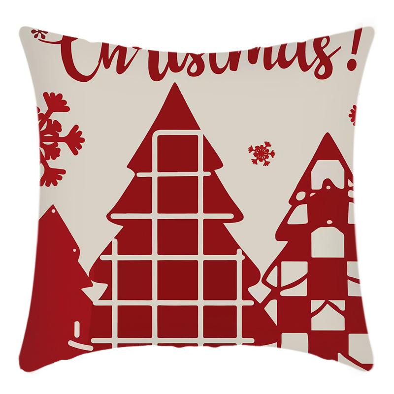 New Christmas Elk Santa Snowflake Print Pillow Home Sofa Cushion Cover